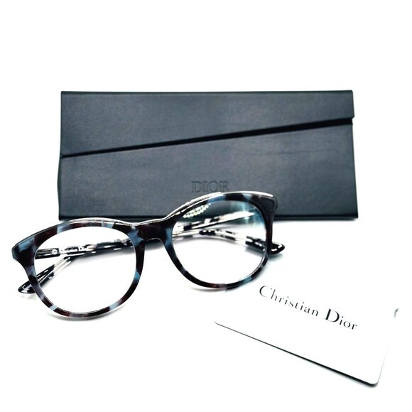 NEW CHRISTIAN DIOR MONTAIGNE 41 2B4 Blue Havana Eyeglasses 52mm 19 145 - Picture 8 of 8
